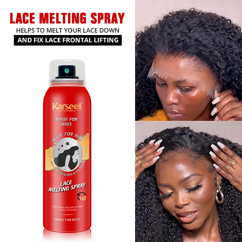 Karseell Hair Glue Spray Lace Wig Adhesive Fast-Drying Extreme Firm Hold Wig Glue No Residue Lace Melting Spray
