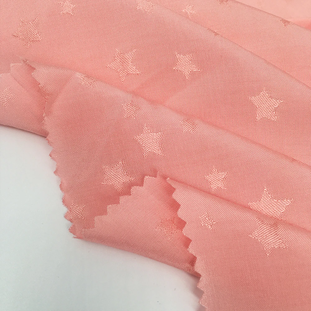 55%viscose 45% rayon satin little star jacquard fabric soft silk like viscose fabric clothing