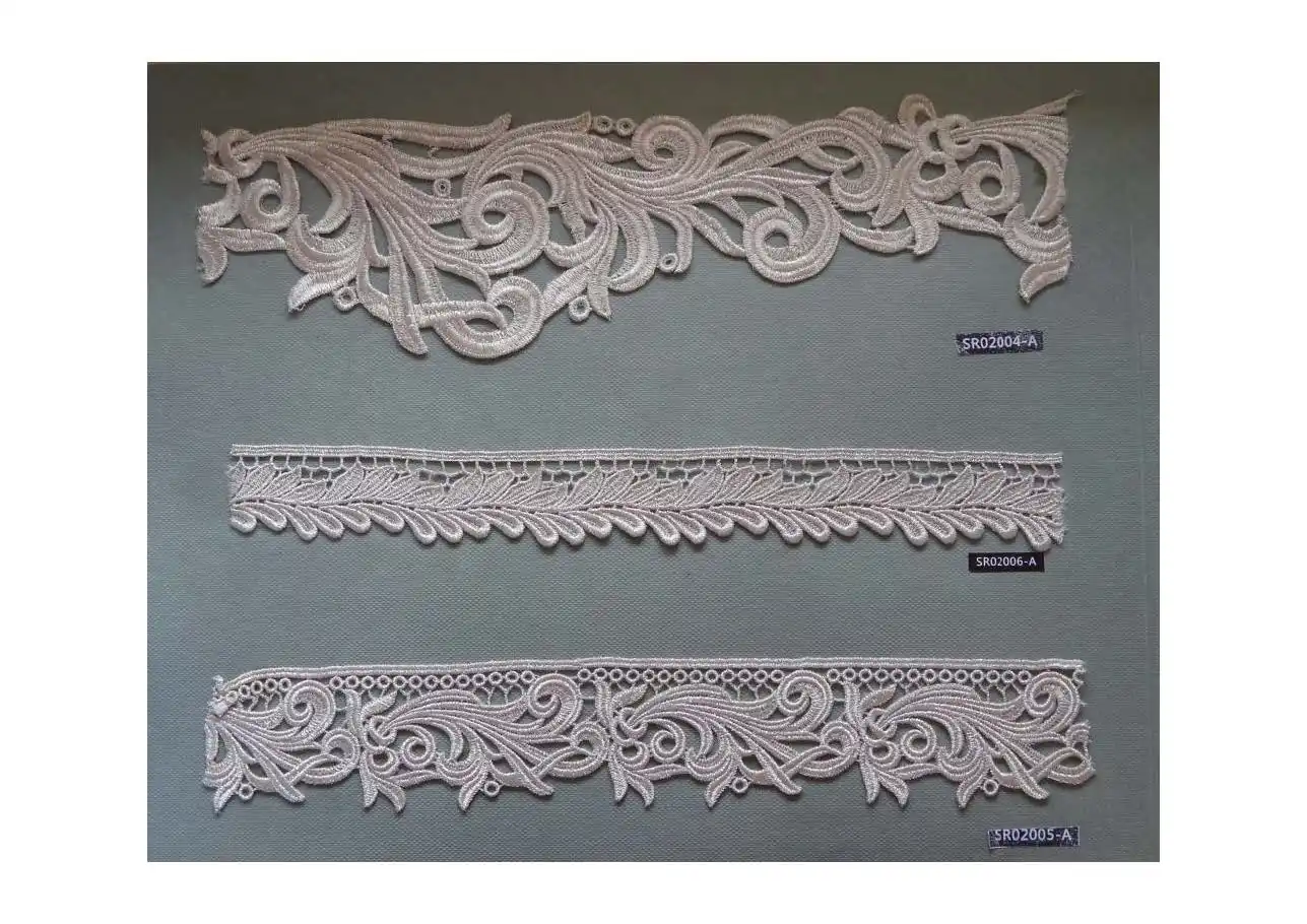 Hot Selling white leaky mesh lace embroidery curtains lace fabric clothing decorative edges factory direct sales accessories