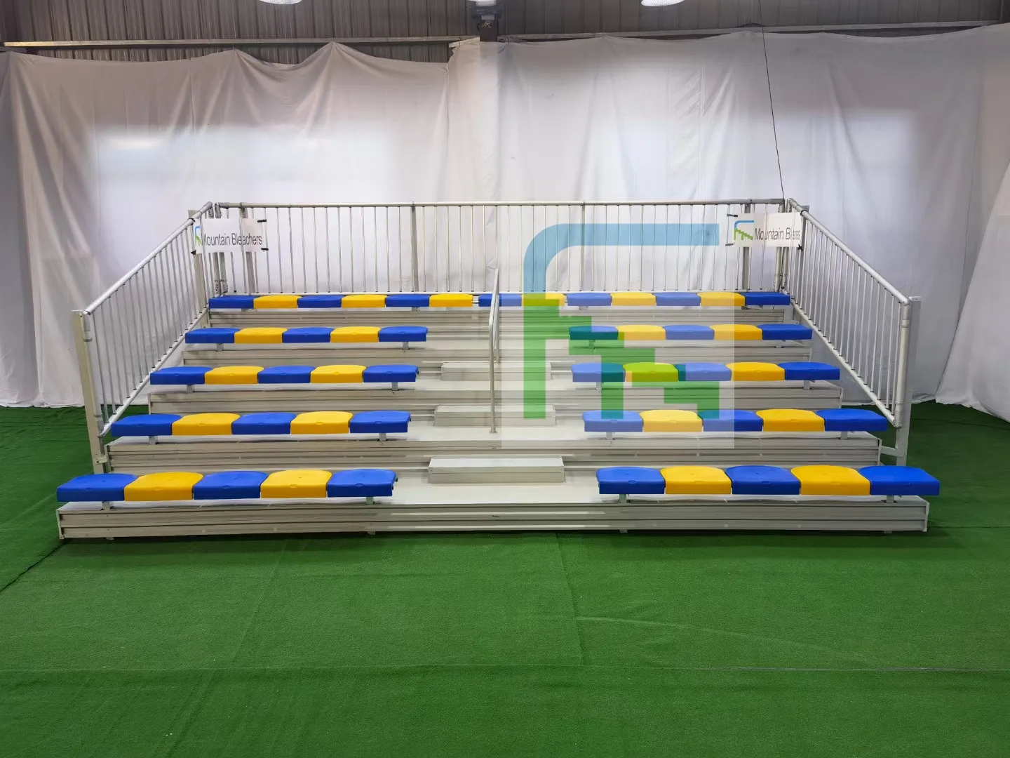 MCDB-10F deluxe aluminum bleacher bench seating metal grandstand outdoor use tribune for event stadium stands with chair