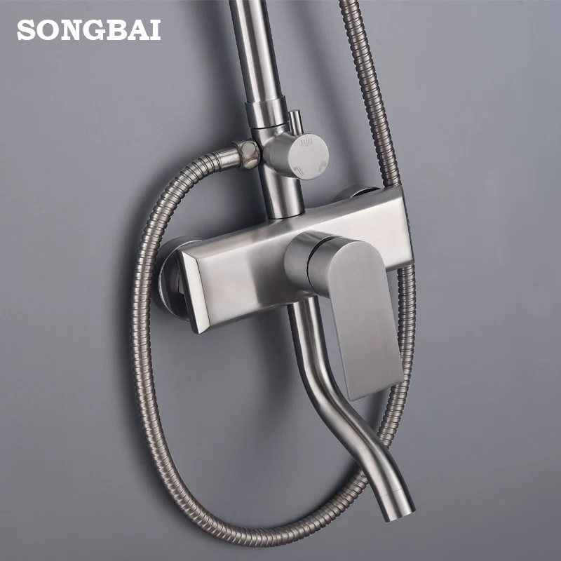 China shower set CUPC Watermark 304 stainless steel hotel bathroom thermostatic shower faucet set