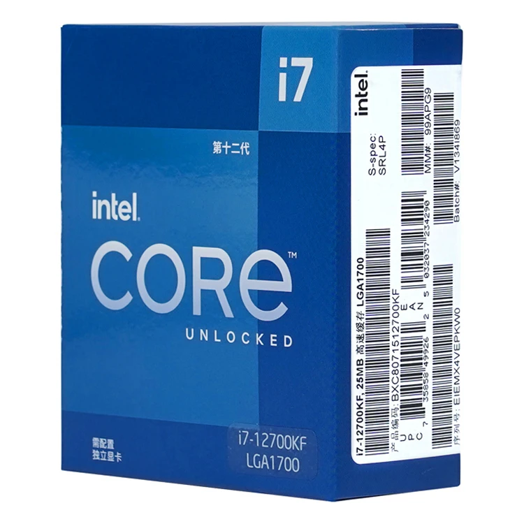 Intel Core i7-12700KF/12700K настольный процессор 12 ядер до 5 0 ГГц разблокированный LGA1700 i7