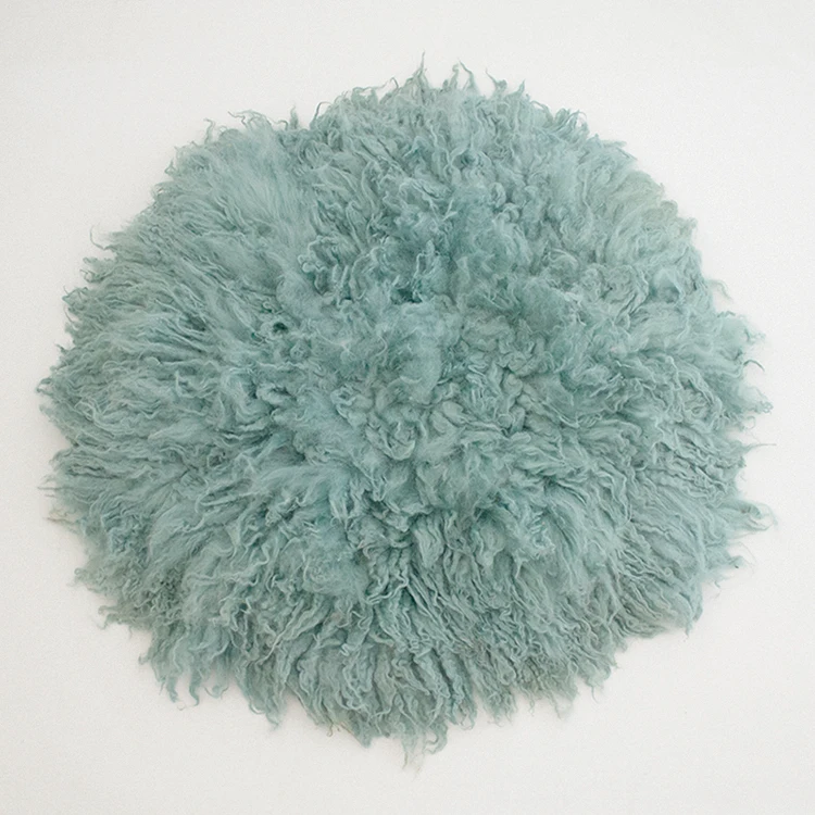 Hand Felted Curly Felt Wool Layer Felt Rug Basket Stuffer Newborn Wool  Props Flokati Blanket
