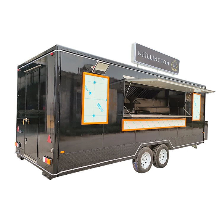 Mobile Square Food Truck Ice Cream Hot Dog Food Cart Mobile Food Trailer Restaurant