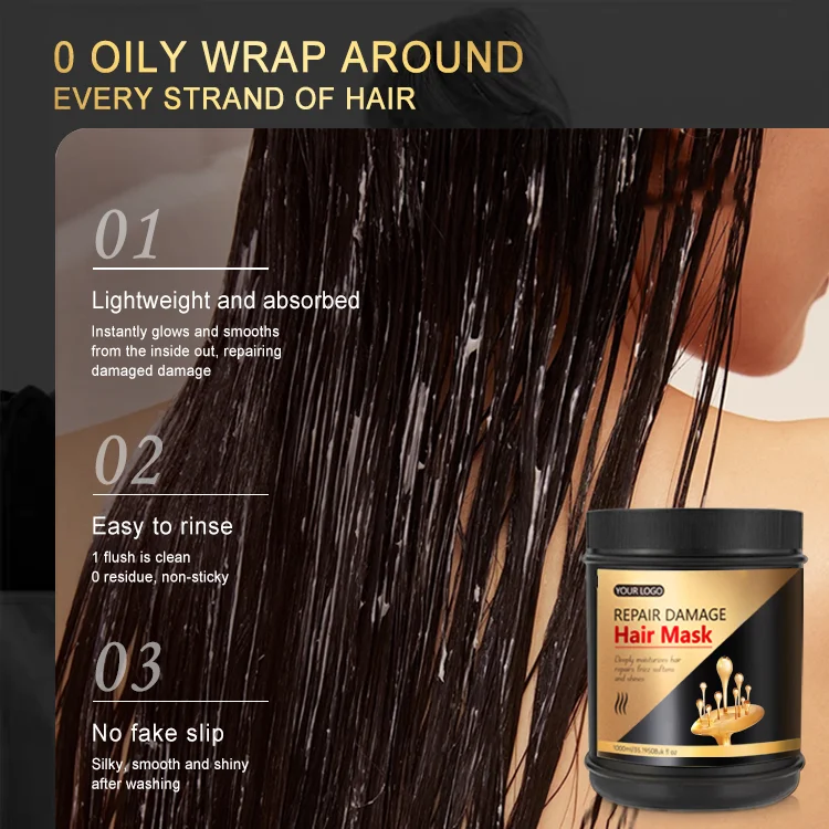 Easy to rinse Non-sticky japanese hair mask Instantly smooths private label hair mask treatments herbal hair mask