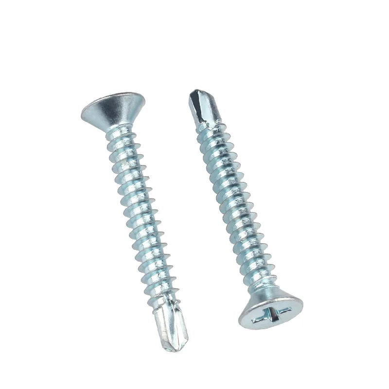 Philips Cross Recessed Carbon Steel Countersunk Csk Head Galvanized Self Drilling Tek Screw For Metal