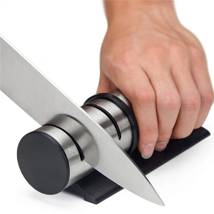 Three Stage Diamond Sharpener in Stainless Steel Body Diamond and Ceramic for Quick Sharpening and Honing