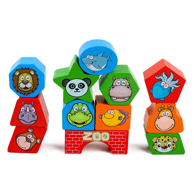 Hot sale cartoon multifunction baby wooden shapes sorter knocking piano educational wooden toy for children