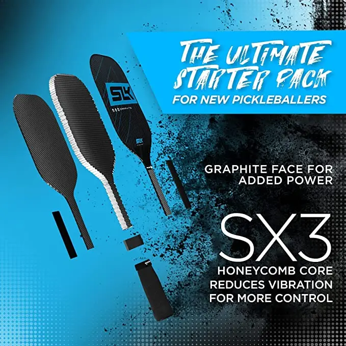 Pickleball Paddles with Portable Carry Bag 4 Balls Comfort Grip Rackets Honeycomb Core Pickle Ball Paddles lightweight