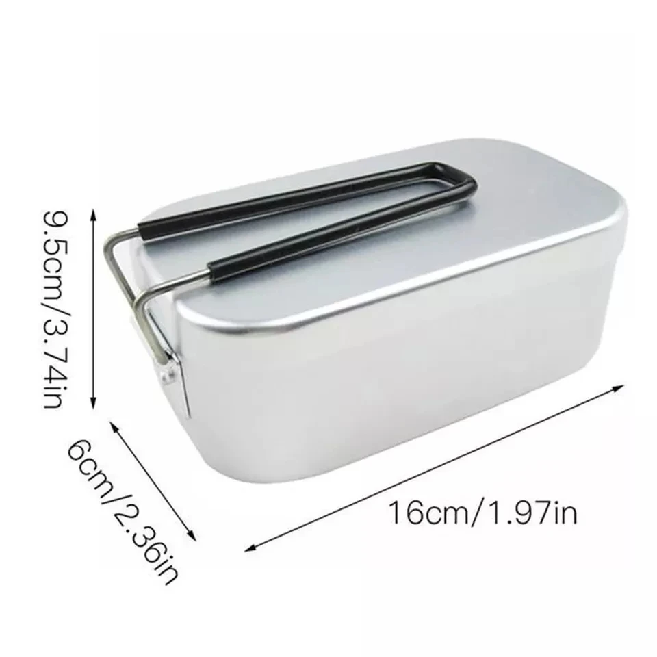 Outdoor Backpack Aluminum Camping Mess Tin Camping Bento Box Camping Cookware Kit Lunch Container
