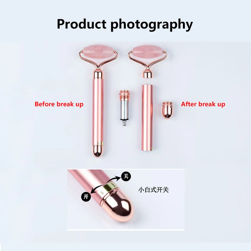 Light Green Eternal Flower Promote Blood Circulation Neck Jade Facial Massage Jade Roller Stone