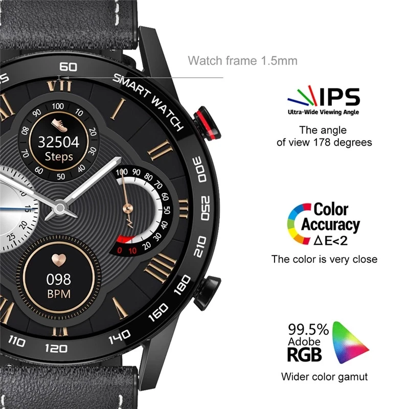  New Men Smart Watch IP68 Waterproof Heat Rate Sleeping ECG Monitor Call DT95
