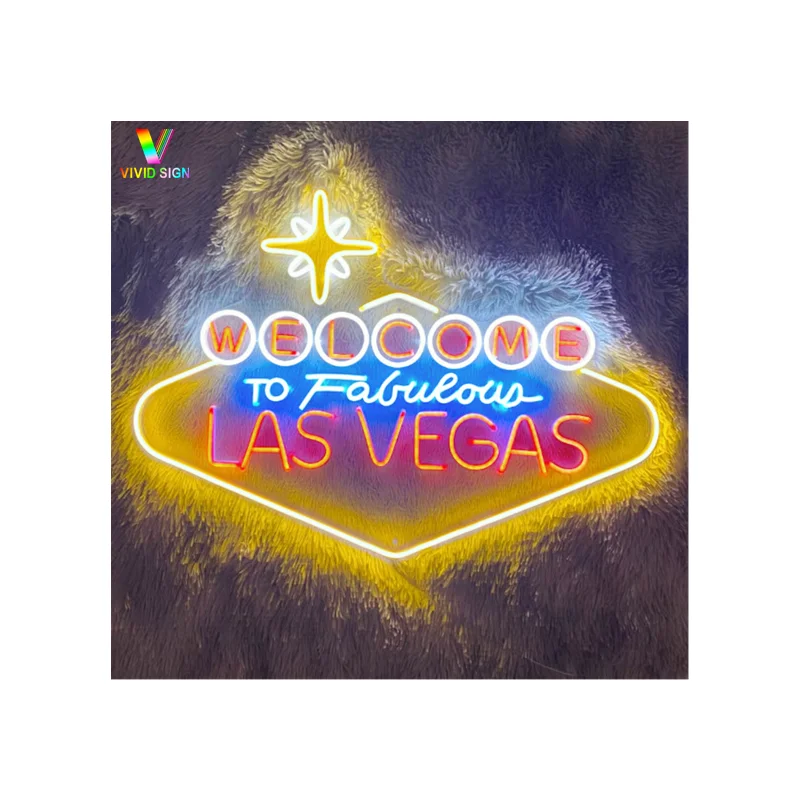 Factory Supply High Quality Custom 12V Led Neon Shop Name Neon Light Logo Las Vegas Neon Sign