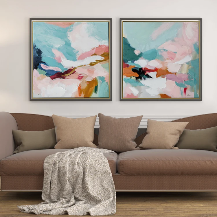Nordic Color Abstract Decorative Painting Set Family Living Room Bedroom Printed Wall Art Painting Picture