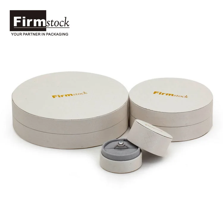 custom white luxury Round ring bracelet necklace velvet jewelry packaging display set box