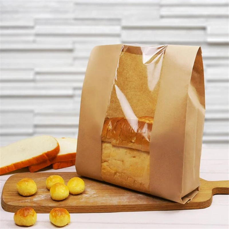 Recycled Kraft paper bag for toast grease proofing