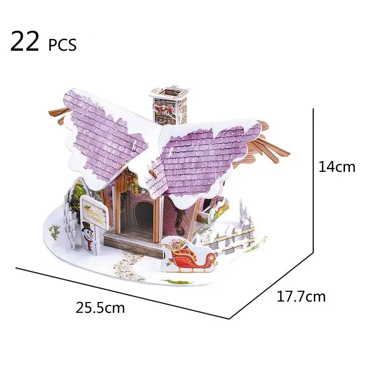 ECO Friendly EPS Board Kids puzzle toys educational DIY toy Christmas villa house model 3d puzzles toys Gift