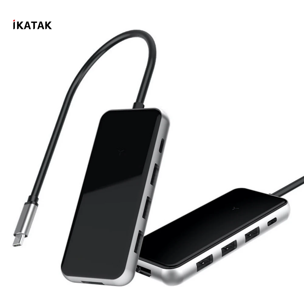 
IKATAK 2020 New Aluminum Acrylic USB-C Adapter 3 USB3.0 HDMI PD Charging USB C Hub 