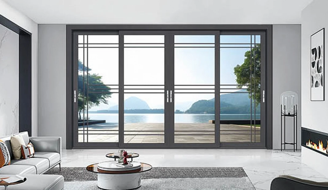 Factory wholesale price aluminium double tempered glass sliding patio doors high quality energy efficient sliding door