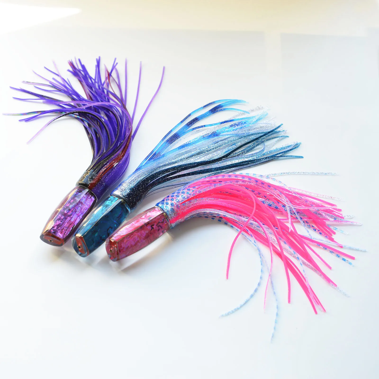 Trolling Sea Fishing Marlin Tuna Mahi Dolphin Durado Wahoo Shark Skirted Deep Sea Fishing Lure Set Resin Lure Double Skirted