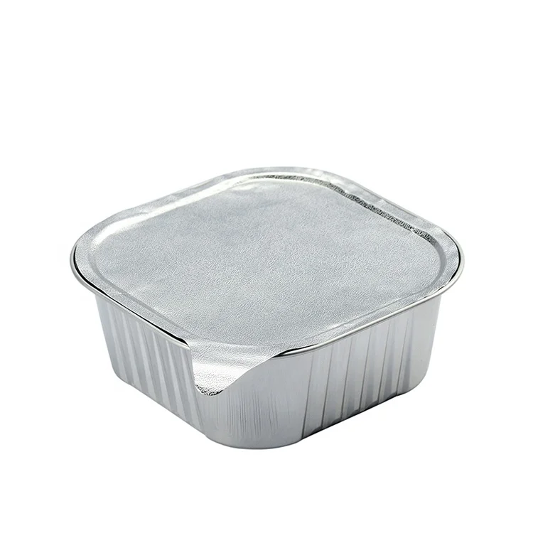square yogurt cup pudding muffin cake cheese snack lunch supper dinner picnic tiny aluminum container foil food tray with lids