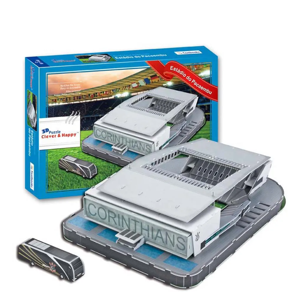 Miniature Cardboard Puzzle 3D Model Seoul Football Stadium With 63 PCS