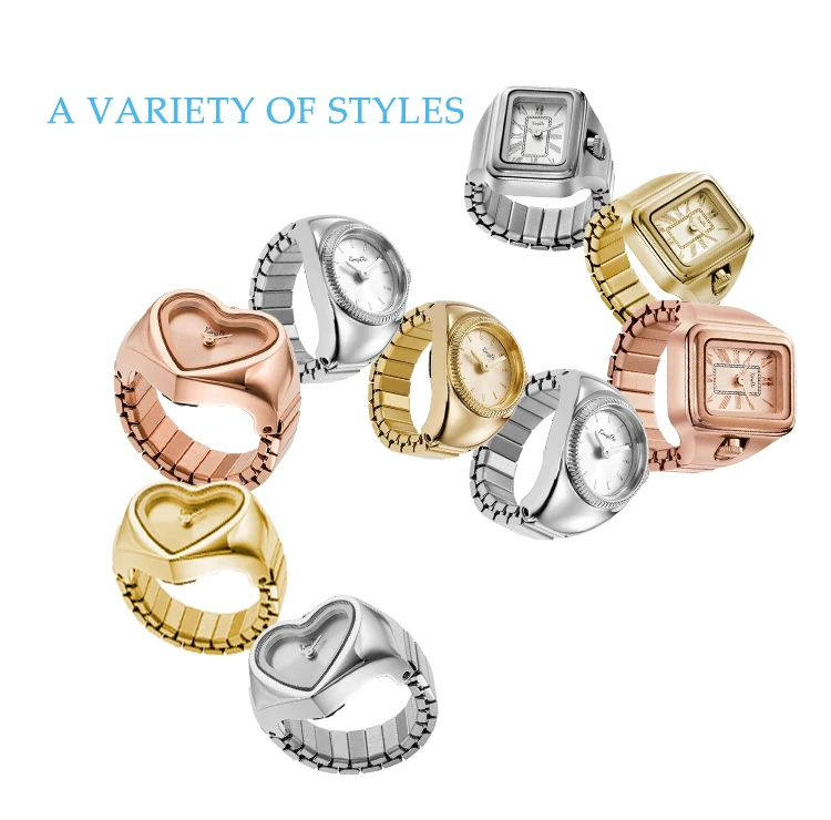Fashion Lady Jewelry and Watch for Women Latest Design Luxury Quality Super Thin 1032 Movt Finger Ring Watch in Low Price