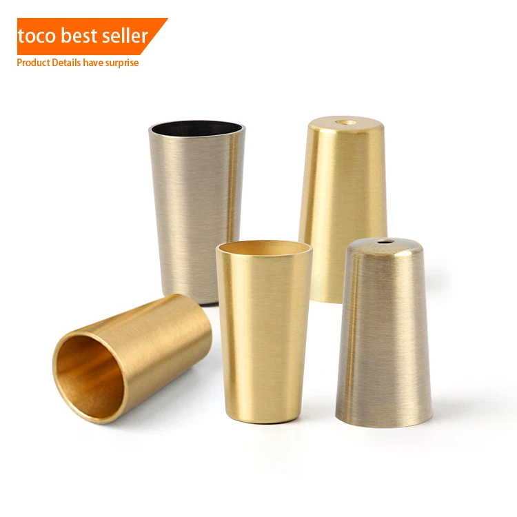 Toco Stainless Steel Rectangular Chair Leg Covers Camping Dining Table Chair Anti Slip Leg Cap Covers 5mm Oval Brass Chrome