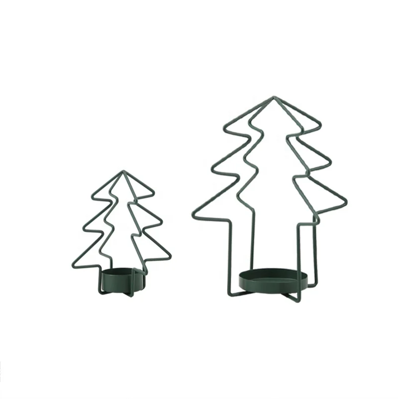 Christmas Metal Candle Holder In Christmas Tree Design For Home And Holiday Decoration Customized Color Candle Holder For Decor