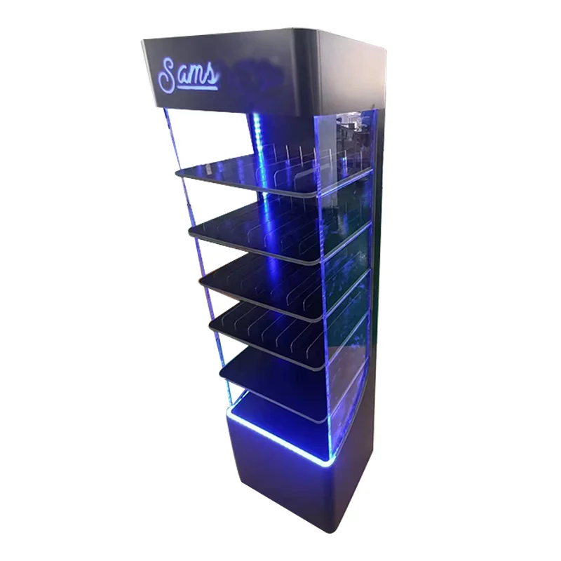 Bevis Customized Floor Acrylic Display Rack LED Display Stand for E products