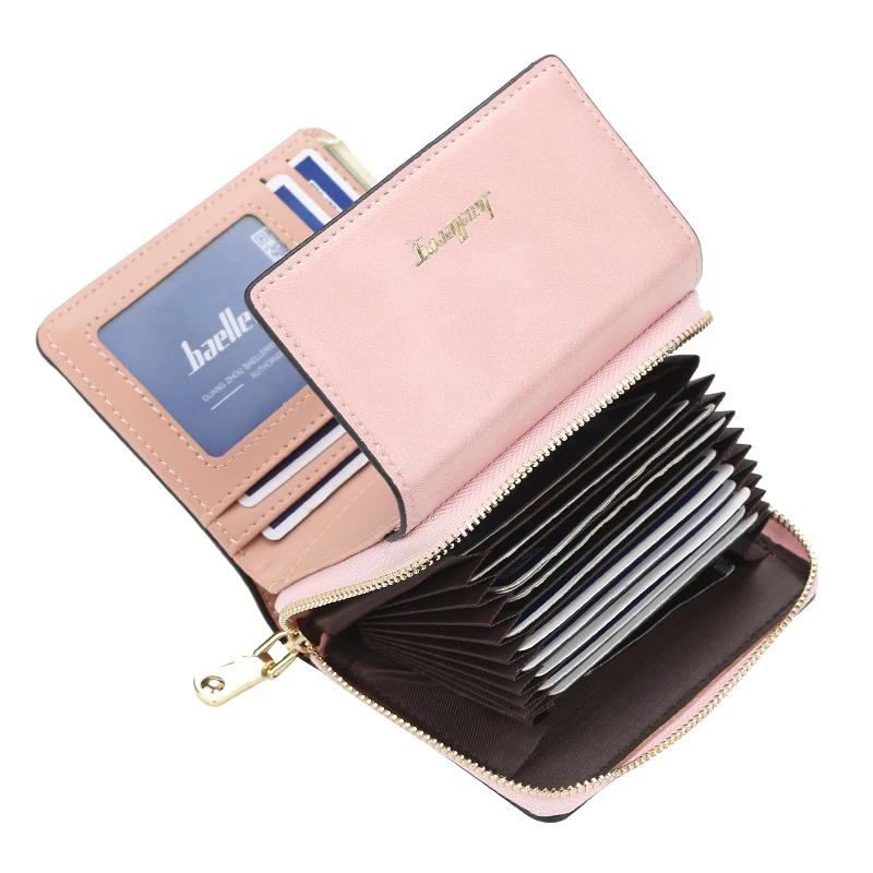 Baellerry New Style PU Leather Short Section Credit Bank Business ID Card Holder Wallet For Women,Ladies Card Case Wholesale