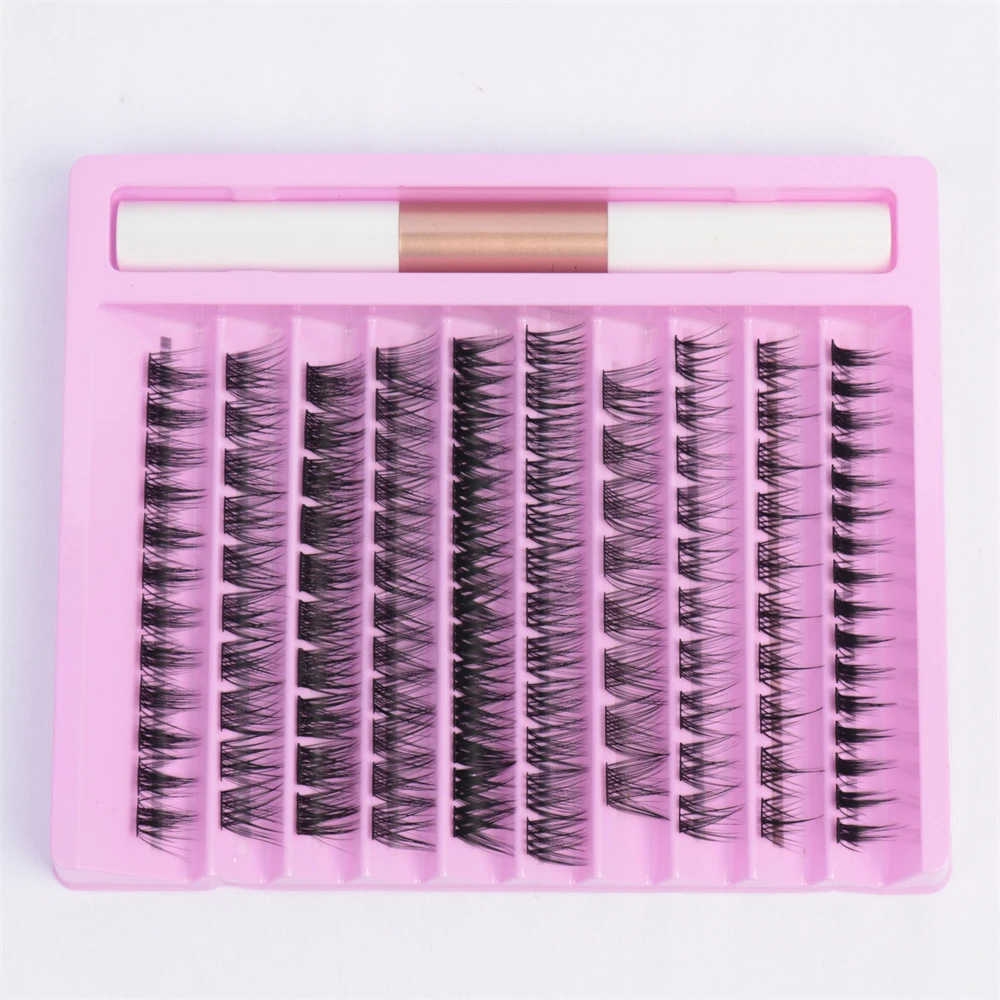 INICE extra strong diy eyelash extension glue sealant kit private label segmented eyelash extension kits diy pre-cut lashes