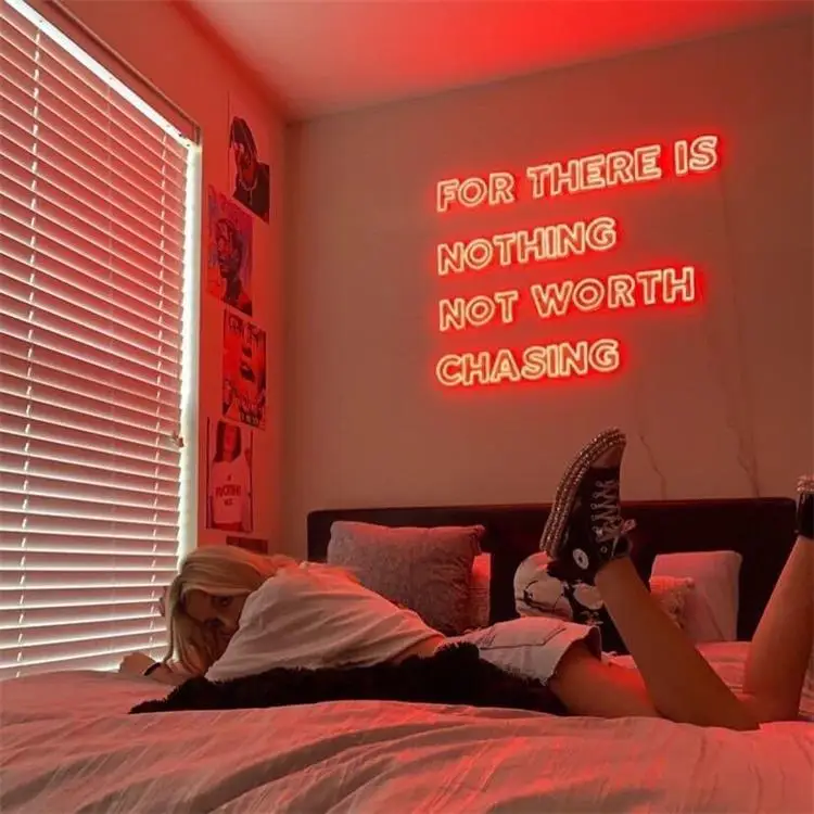 Customized logo letter neon sign acrylic board led lights 12v for bedroom wall decor