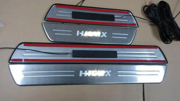 High Quality stainless steel led Door Sill kick plates For Hilux Revo Vigo 2015