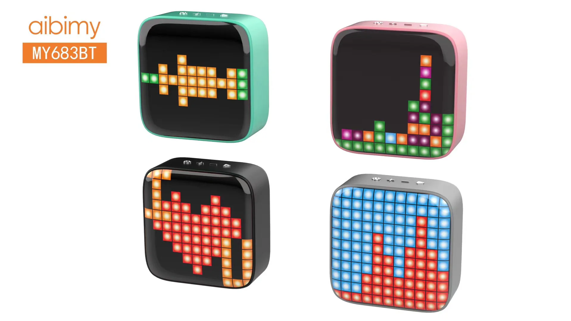 Симпатичный динамик OEM и ODM RGB дисплей с рисунком беспроводной со встроенным аккумулятором 2400 мАч оптом