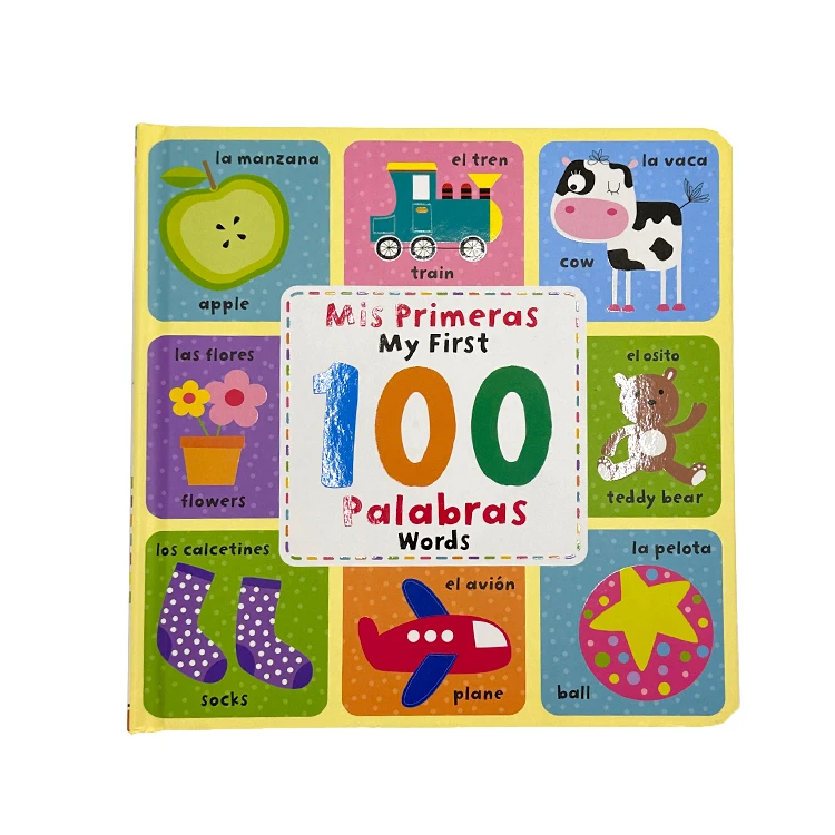 Custom baby English learning first 100 words children boardbook printing