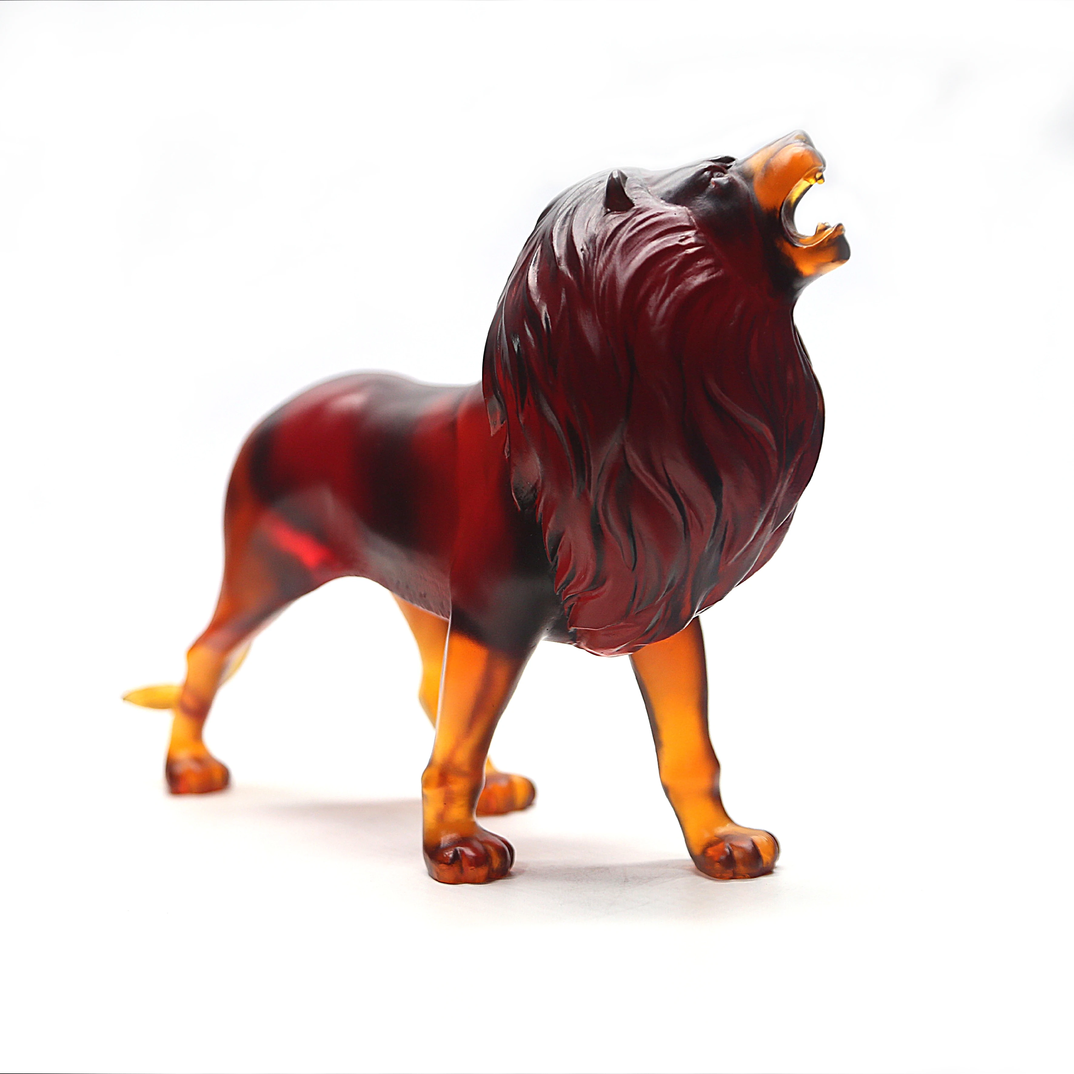 latest Daum style high grade crystal Luxury lion animal figurines for home decoration wedding hotel or office