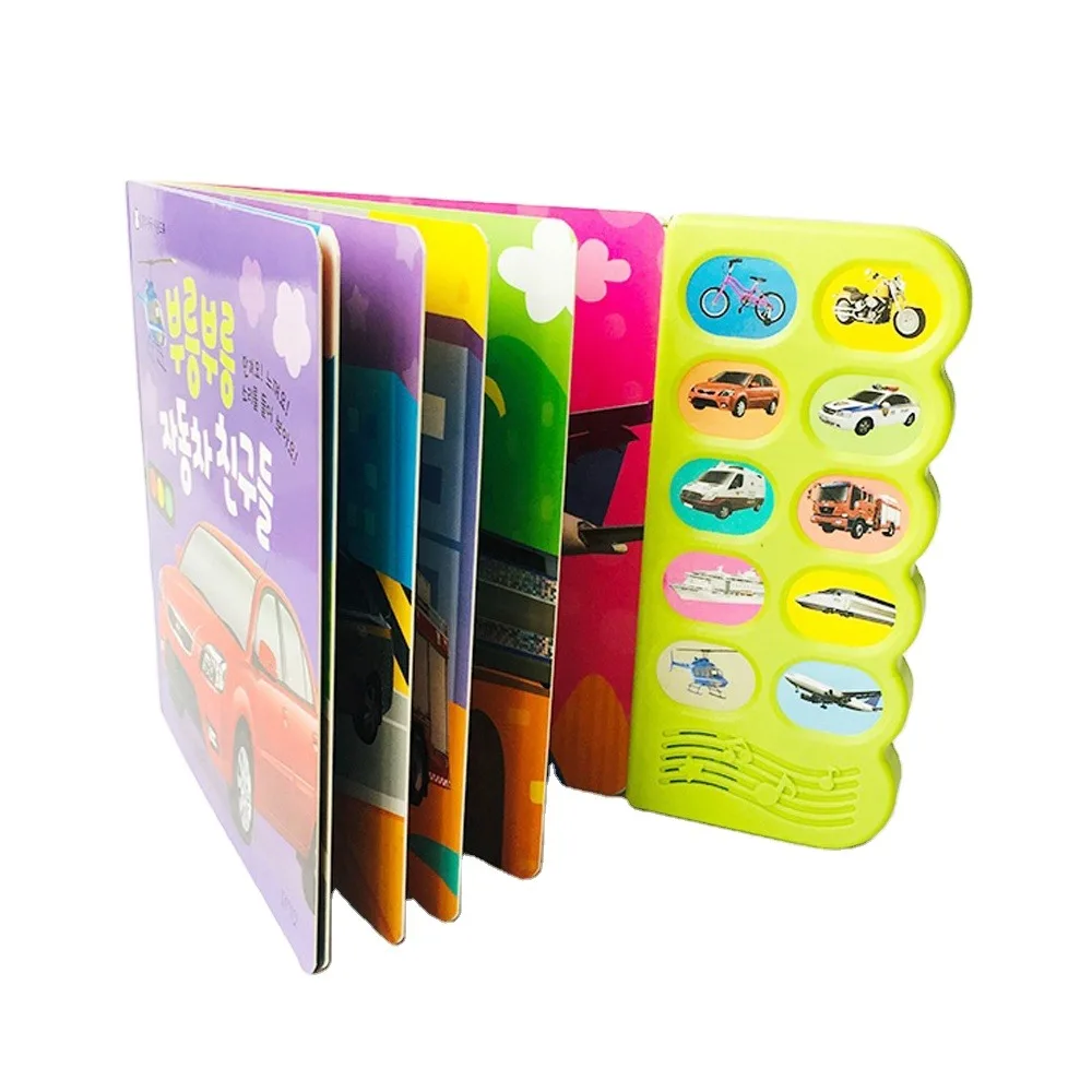 Factory Customize Vehicle Voice Book 10 Press Button Children Book With Sound child sound book  for children