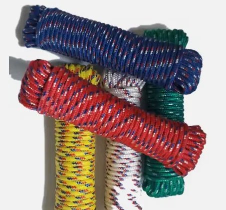 5mm solid color core-spun round rope 16-braid polyester inter-color jump point braided rope hand-held waist rope