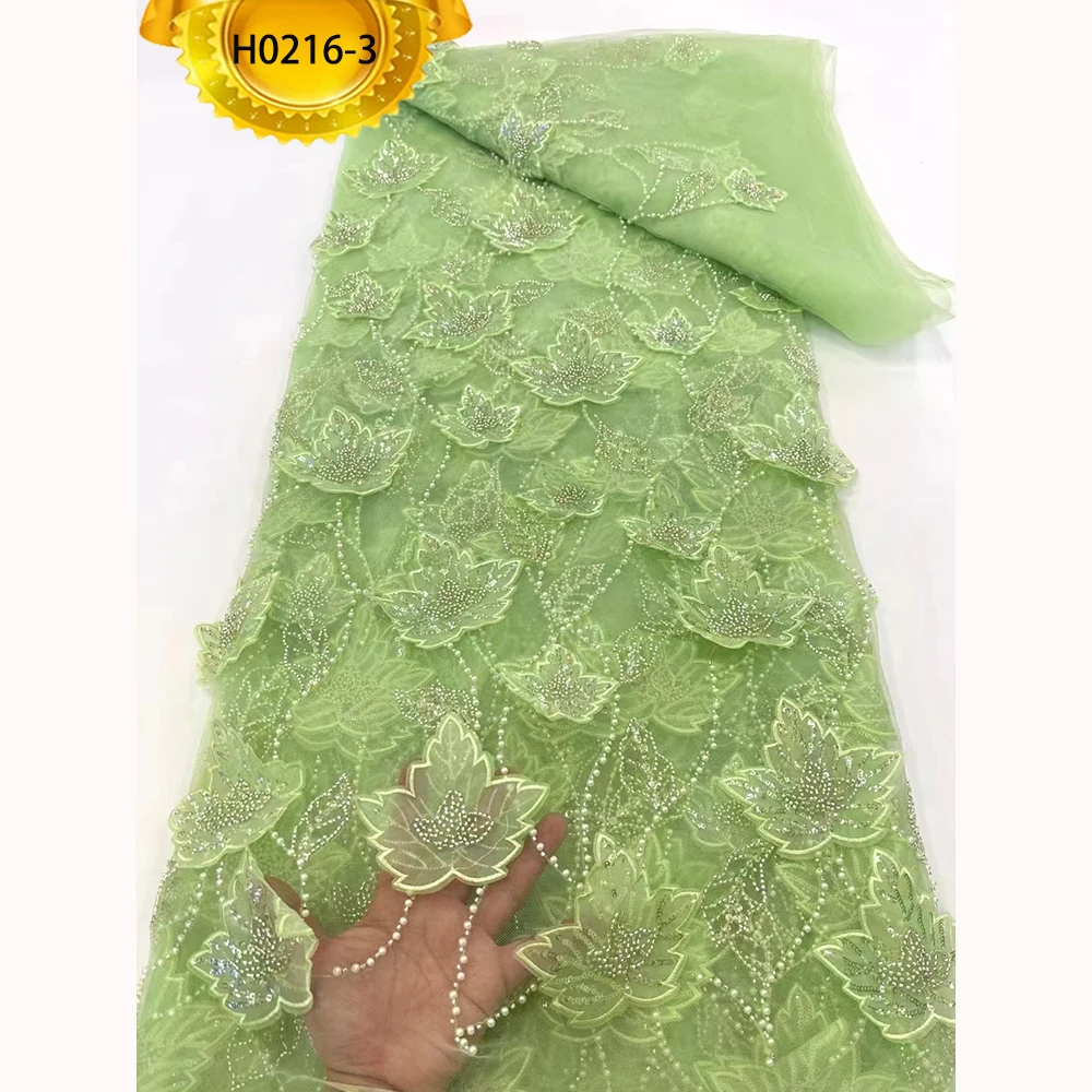 H216 Middle East Muslim new embroidery fabric beaded lace african french lace fabric women dress wedding bridal lace Ghana dress