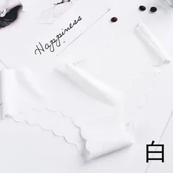 Female ice silk panties women high quality cheap solid low-waist seamless laser cut underwear one piece traceless ladies panty