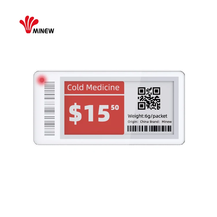 2.13 inch BLE 5.0 esl digital price tag electronic shelf label wifi bluetooth NFC multi-language