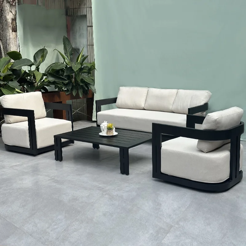 Defaico Hot Selling Ready Stock Patio Modern Garden Sofa New Design Furniture Outdoor Aluminum Sofa Set