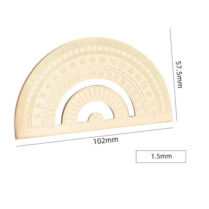 protractor triangle math geometry custom metal brass angle ruler with logo