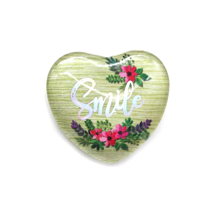 Customized creative high quality  Heart Shaped Crystal Glass Gift Cute Souvenir Fridge Magnet For Home Decor