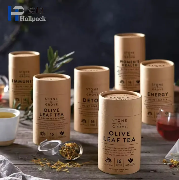 Custom print Paper Can Cylinder Design Tea  cookie Cereal Gift Cardboard Packaging round Box Chocolate powder biscuot Paper Tube