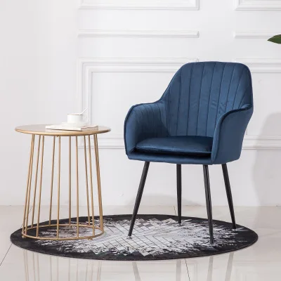 
Hot sale restaurant furniture free samples modern simple colorful creative fabric / velvet dining chair with metal legs 