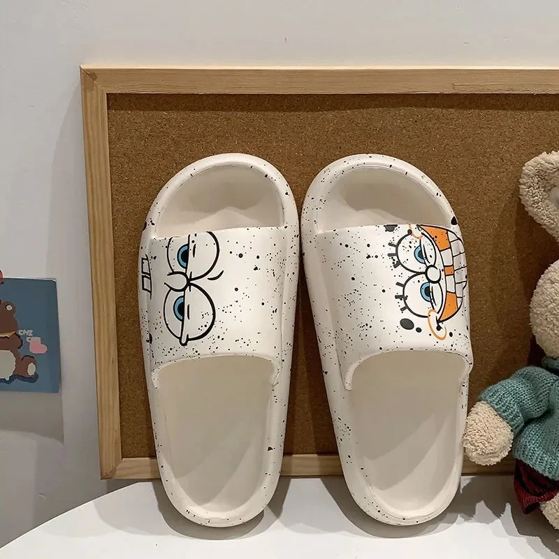 Unisex Fantastic Slide Slippers EVA Soft and Comfortable White SpongeBob Cute Outdoor Home Slippers
