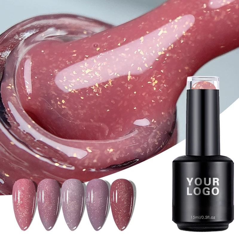 Deroi Free Sample Beauty products Shimmer Rubber Base Gel Polish Factory Price Rubber Base Nails Gel