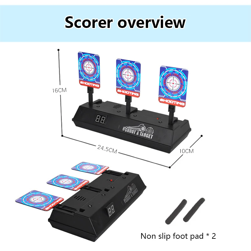 2022 New Automatic Gel Splatter Ball Gun Target Electronic Shooting Moving Scoring  3/4 Target  With Sound